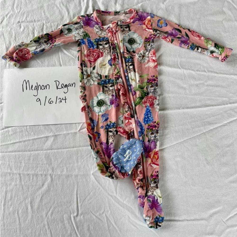 Posh Peanut Dixie Footie Ruffled Zippered One Piece, 0-3 months